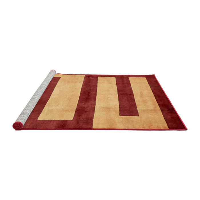Sideview of Machine Washable Abstract Red Rug, wshabs5601