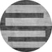 Round Machine Washable Abstract Gray Modern Rug, wshabs5601gry