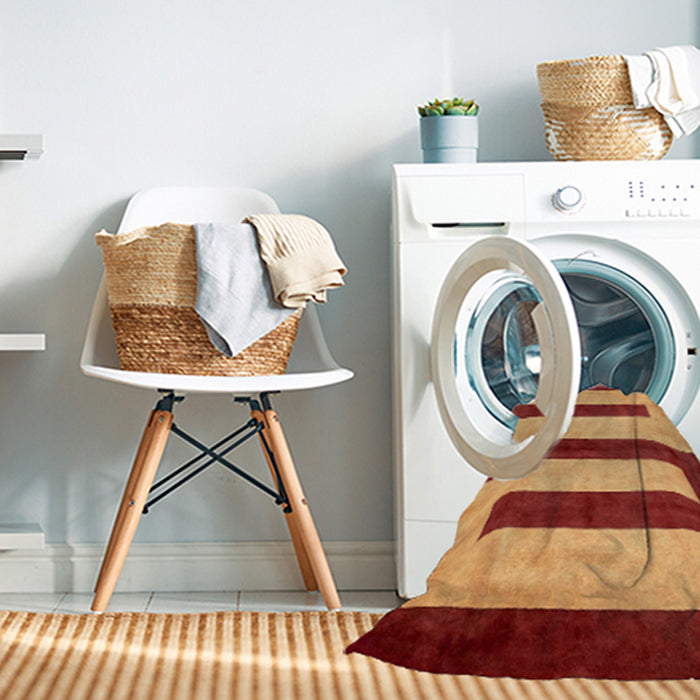 Machine Washable Abstract Red Rug in a Washing Machine, wshabs5601