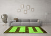 Machine Washable Abstract Green Modern Area Rugs in a Living Room,, wshabs5601grn