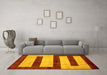 Machine Washable Abstract Yellow Modern Rug in a Living Room, wshabs5601yw