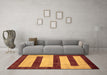 Machine Washable Abstract Brown Modern Rug in a Living Room,, wshabs5601brn