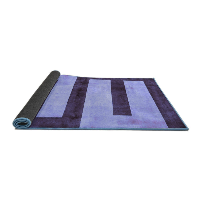Sideview of Abstract Blue Modern Rug, abs5601blu