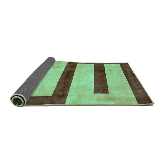 Sideview of Abstract Turquoise Modern Rug, abs5601turq