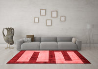 Machine Washable Abstract Red Modern Rug, wshabs5601red