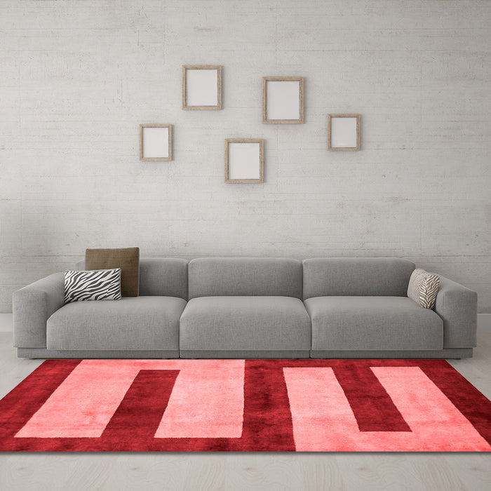 Modern Red Washable Rugs