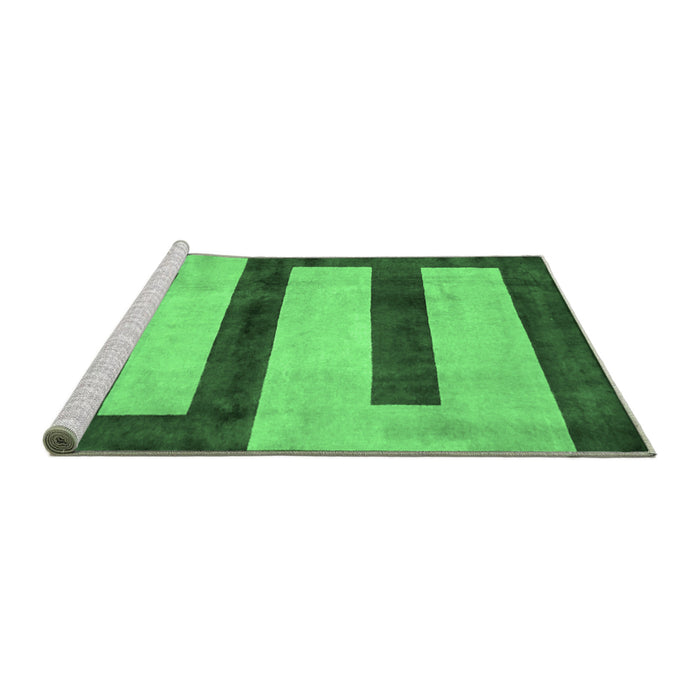 Sideview of Machine Washable Abstract Emerald Green Modern Area Rugs, wshabs5601emgrn