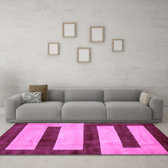 Machine Washable Abstract Purple Modern Area Rugs in a Living Room, wshabs5601pur