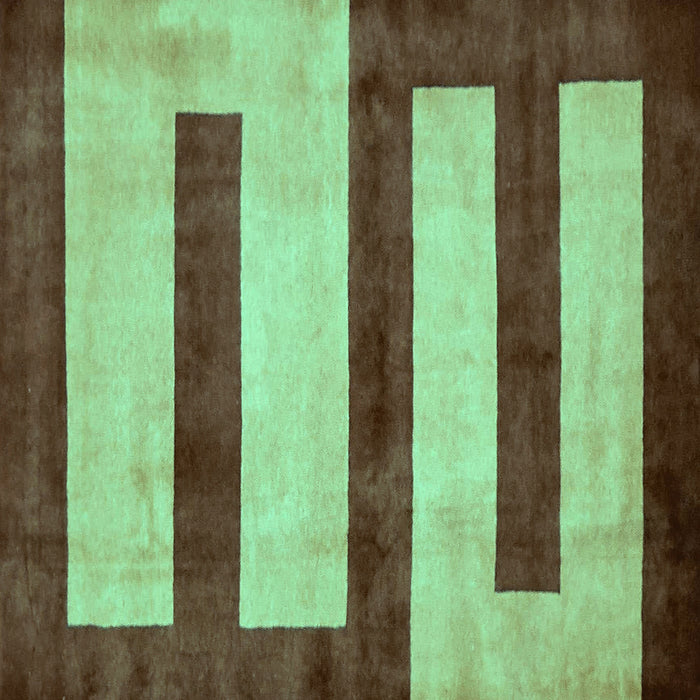 Square Machine Washable Abstract Turquoise Modern Area Rugs, wshabs5601turq