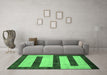 Machine Washable Abstract Emerald Green Modern Area Rugs in a Living Room,, wshabs5601emgrn