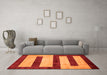 Machine Washable Abstract Orange Modern Area Rugs in a Living Room, wshabs5601org