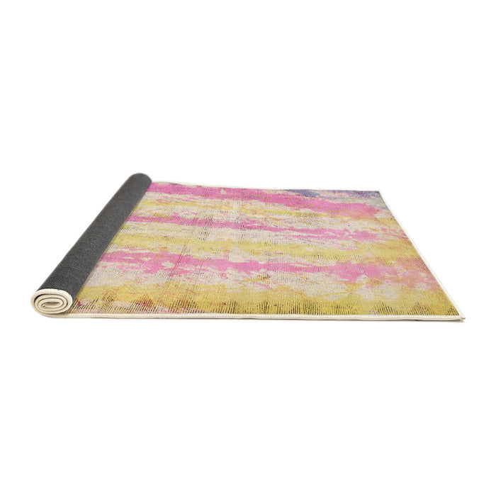 Sideview of Abstract Sun Yellow Modern Rug, abs5602