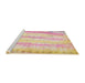 Sideview of Machine Washable Abstract Sun Yellow Rug, wshabs5602