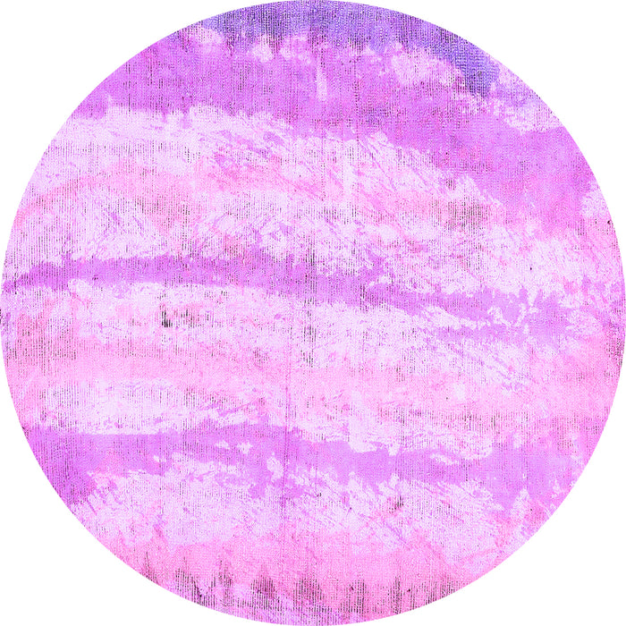 Round Machine Washable Abstract Purple Modern Area Rugs, wshabs5602pur