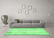 Machine Washable Abstract Emerald Green Modern Area Rugs in a Living Room,, wshabs5602emgrn