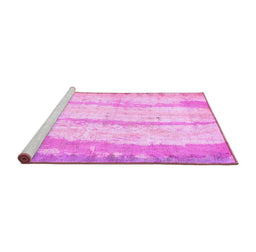 Sideview of Machine Washable Abstract Pink Modern Rug, wshabs5602pnk