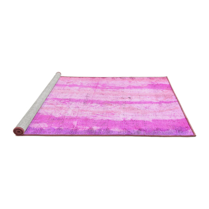 Sideview of Machine Washable Abstract Pink Modern Rug, wshabs5602pnk
