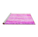 Sideview of Machine Washable Abstract Pink Modern Rug, wshabs5602pnk