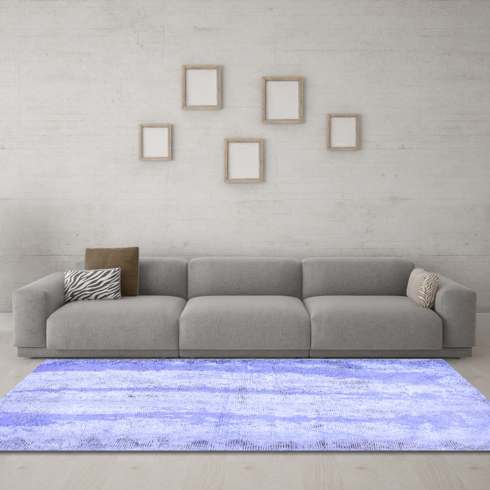 Machine Washable Abstract Blue Modern Rug in a Living Room, wshabs5602blu