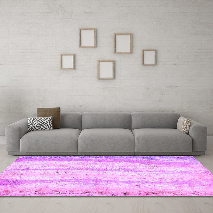 Machine Washable Abstract Purple Modern Area Rugs in a Living Room, wshabs5602pur