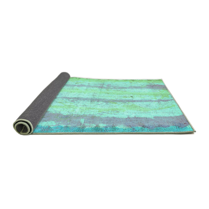 Sideview of Abstract Turquoise Modern Rug, abs5602turq