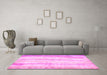 Machine Washable Abstract Pink Modern Rug in a Living Room, wshabs5602pnk