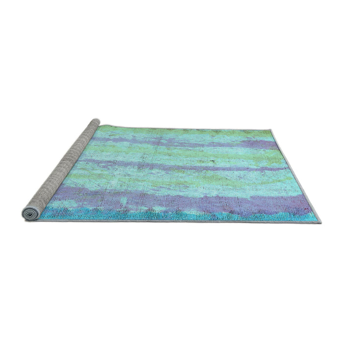 Sideview of Machine Washable Abstract Light Blue Modern Rug, wshabs5602lblu