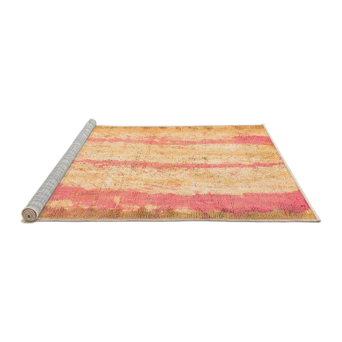 Sideview of Machine Washable Abstract Orange Modern Area Rugs, wshabs5602org
