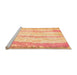 Sideview of Machine Washable Abstract Orange Modern Area Rugs, wshabs5602org