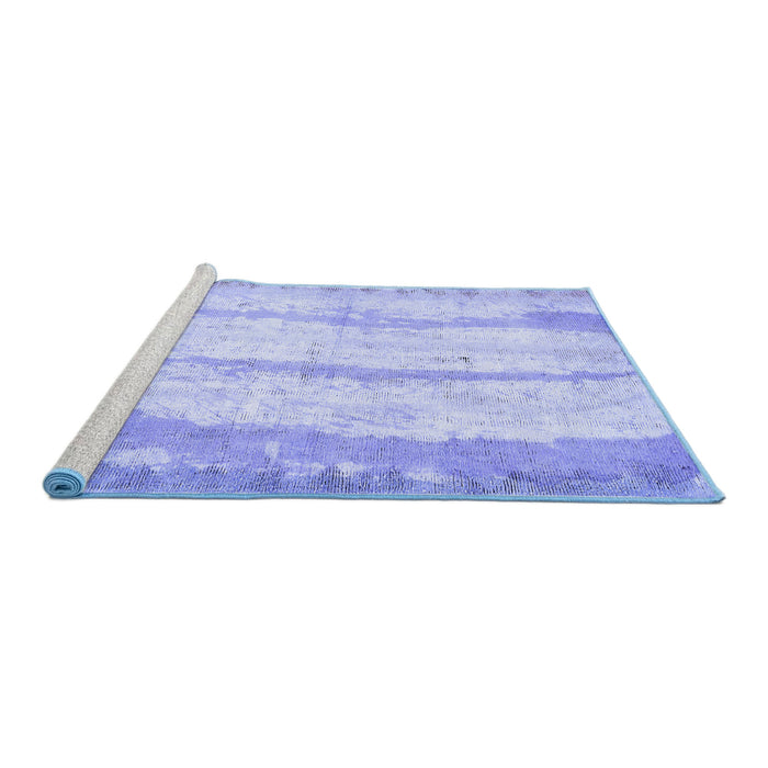 Sideview of Machine Washable Abstract Blue Modern Rug, wshabs5602blu