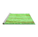 Sideview of Machine Washable Abstract Green Modern Area Rugs, wshabs5602grn