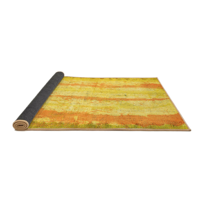 Sideview of Abstract Yellow Modern Rug, abs5602yw