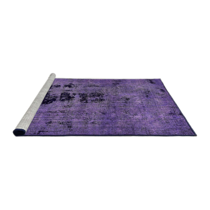 Sideview of Machine Washable Abstract Purple Mimosa Purple Rug, wshabs5603