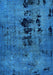 Machine Washable Oriental Light Blue Modern Rug, wshabs5603lblu