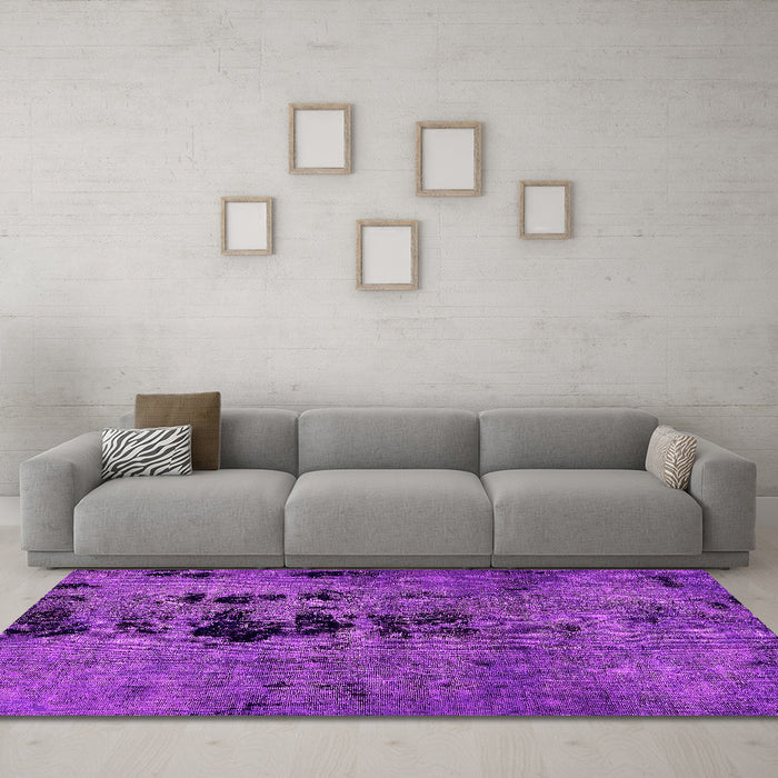 Machine Washable Oriental Pink Modern Rug in a Living Room, wshabs5603pnk