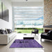 Square Abstract Purple Mimosa Purple Oriental Rug in a Living Room, abs5603