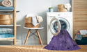 Machine Washable Abstract Purple Mimosa Purple Rug in a Washing Machine, wshabs5603