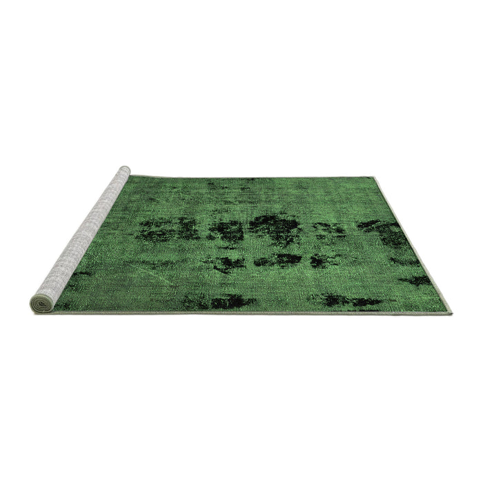 Sideview of Machine Washable Oriental Green Modern Area Rugs, wshabs5603grn