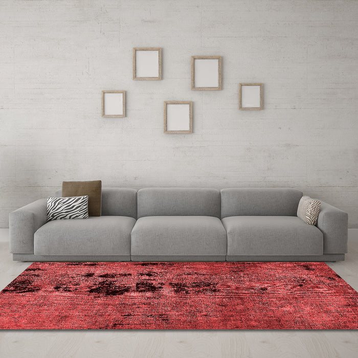 Modern Red Washable Rugs