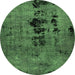 Round Oriental Green Modern Rug, abs5603grn