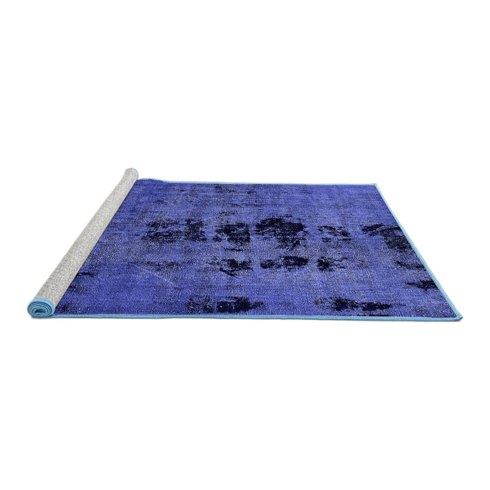 Sideview of Machine Washable Oriental Blue Modern Rug, wshabs5603blu