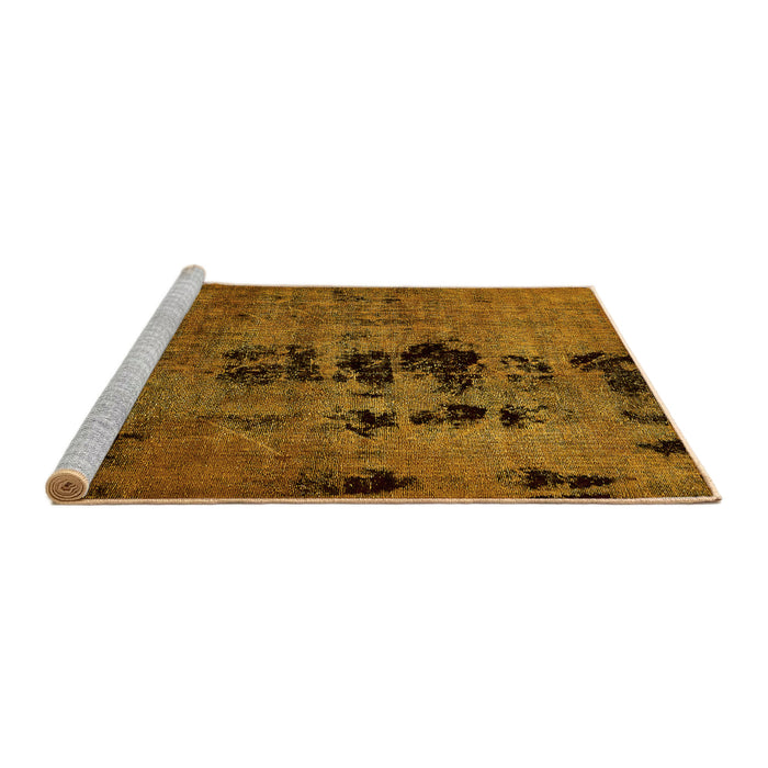 Sideview of Machine Washable Oriental Yellow Modern Rug, wshabs5603yw