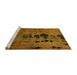 Sideview of Machine Washable Oriental Yellow Modern Rug, wshabs5603yw