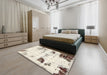 Abstract Blanched Almond Beige Oriental Rug in a Bedroom, abs5604