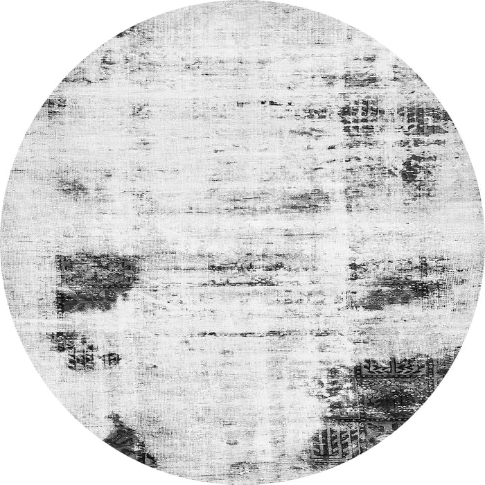 Round Machine Washable Oriental Gray Modern Rug, wshabs5604gry