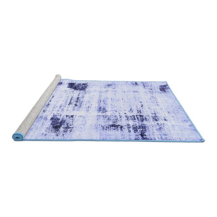 Sideview of Machine Washable Oriental Blue Modern Rug, wshabs5604blu