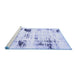 Sideview of Machine Washable Oriental Blue Modern Rug, wshabs5604blu