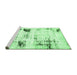 Sideview of Machine Washable Oriental Emerald Green Modern Area Rugs, wshabs5604emgrn