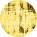 Round Oriental Yellow Modern Rug, abs5604yw