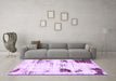 Machine Washable Oriental Purple Modern Area Rugs in a Living Room, wshabs5604pur